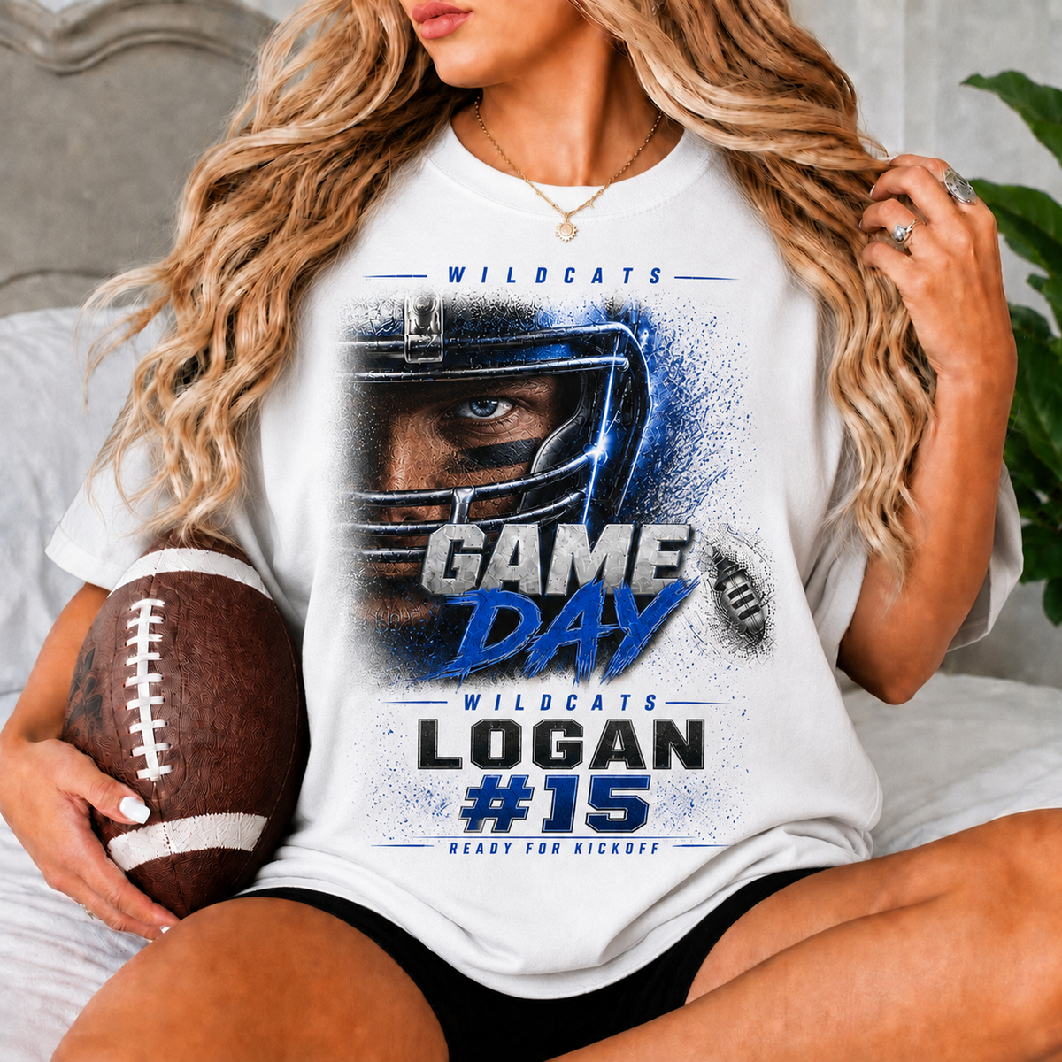 Personalized Football Game Day Shirt, Custom Player Name & Number Tee, Team Spirit Football Gift, Game Day Mom Shirt