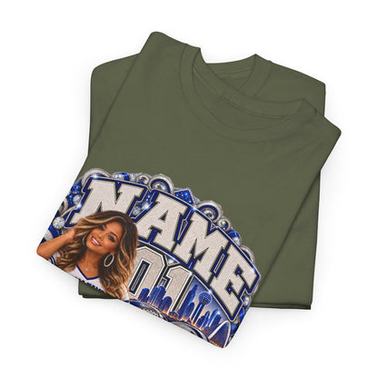 Personalized Football Mom Shirt – Custom Player Name, Number & Team Name – Lady Mascot Game Day Mom Tee – Glitter Effect