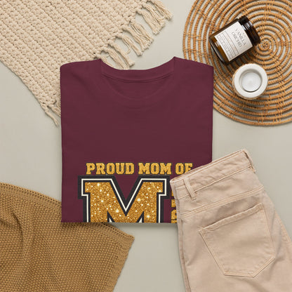 Personalized Football Mom Varsity Monogram Shirt – Proud Mom Of, Custom Player Name Team Number, Printed Glitter