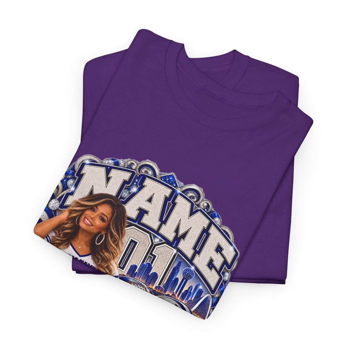 Personalized Football Mom Shirt – Custom Player Name, Number & Team Name – Lady Mascot Game Day Mom Tee – Glitter Effect
