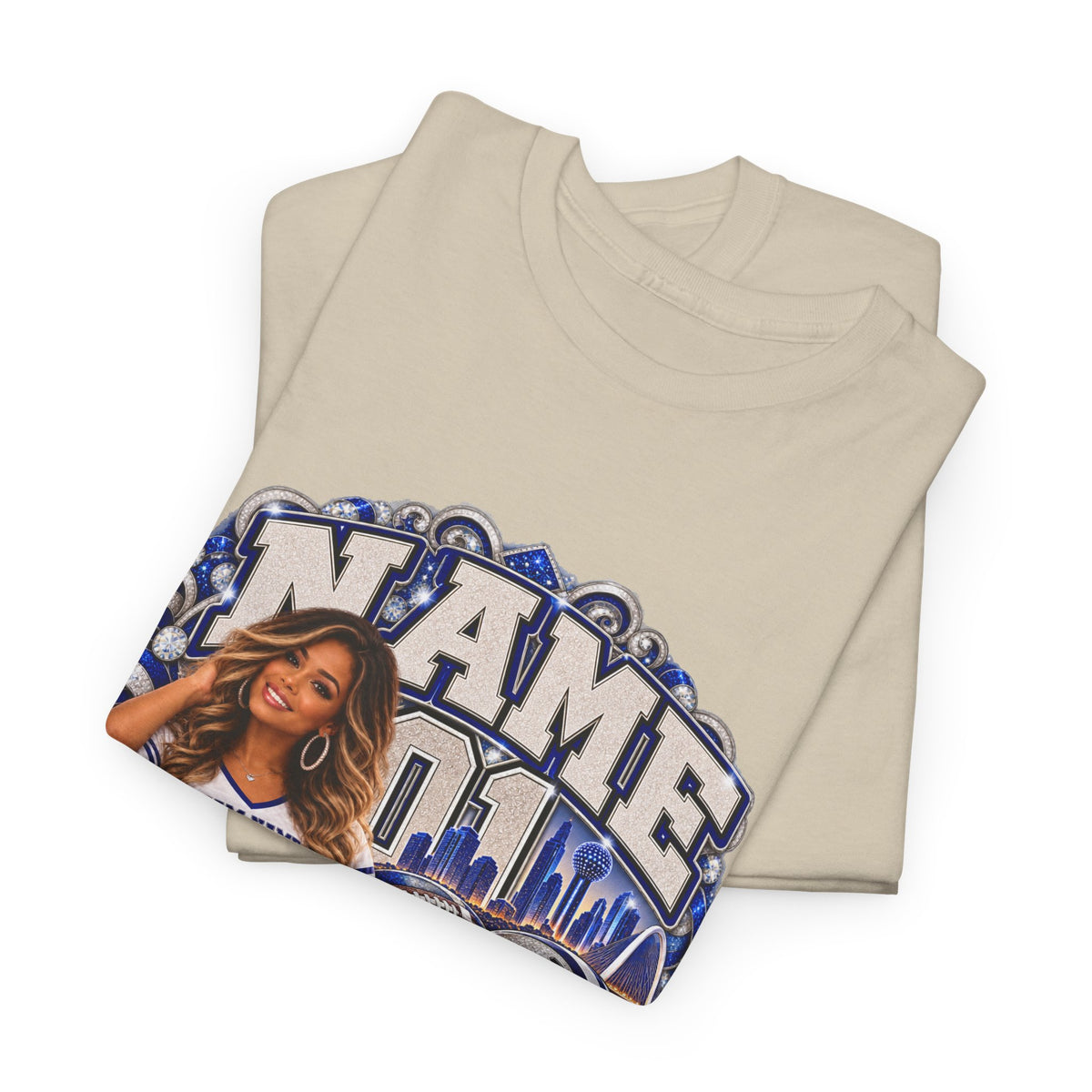 Personalized Football Mom Shirt – Custom Player Name, Number & Team Name – Lady Mascot Game Day Mom Tee – Glitter Effect