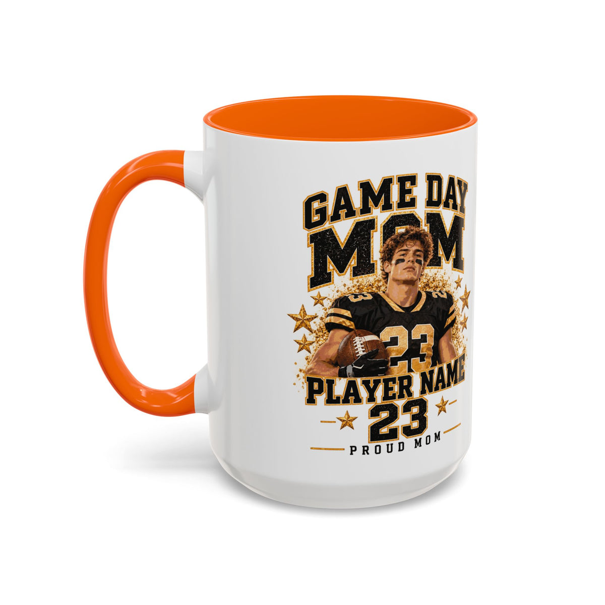 Personalized Game Day Mom Photo Mug – Custom Football Player Name & Number