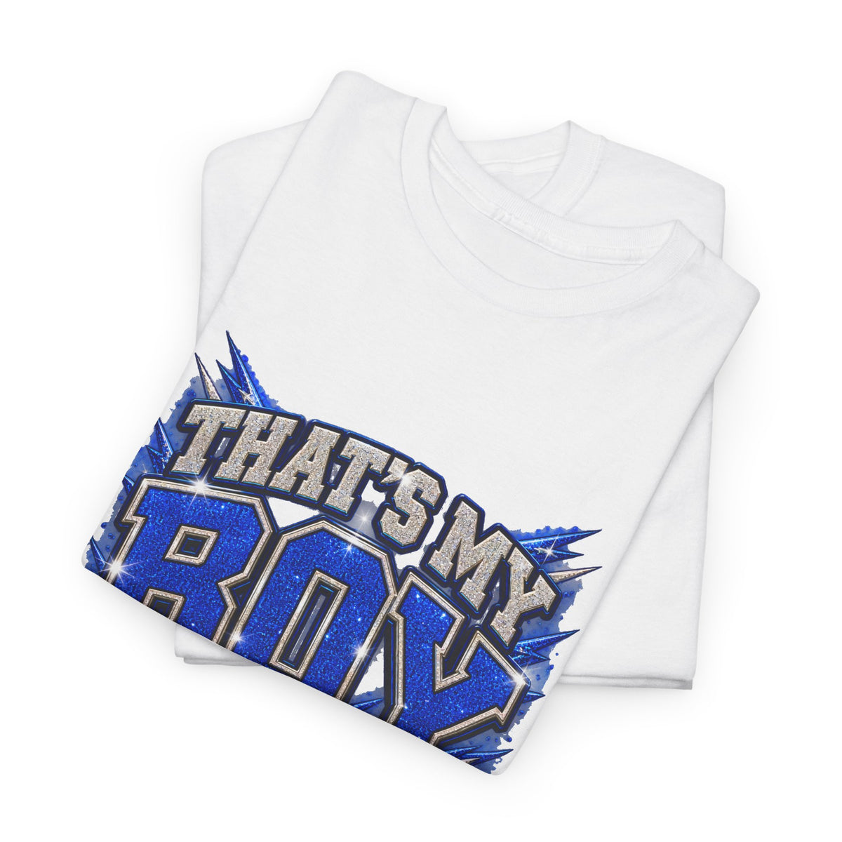 Personalized That's My Boy Football Mom Shirt – Blue Silver, Proud Mom of, Custom Player Name Number & Team