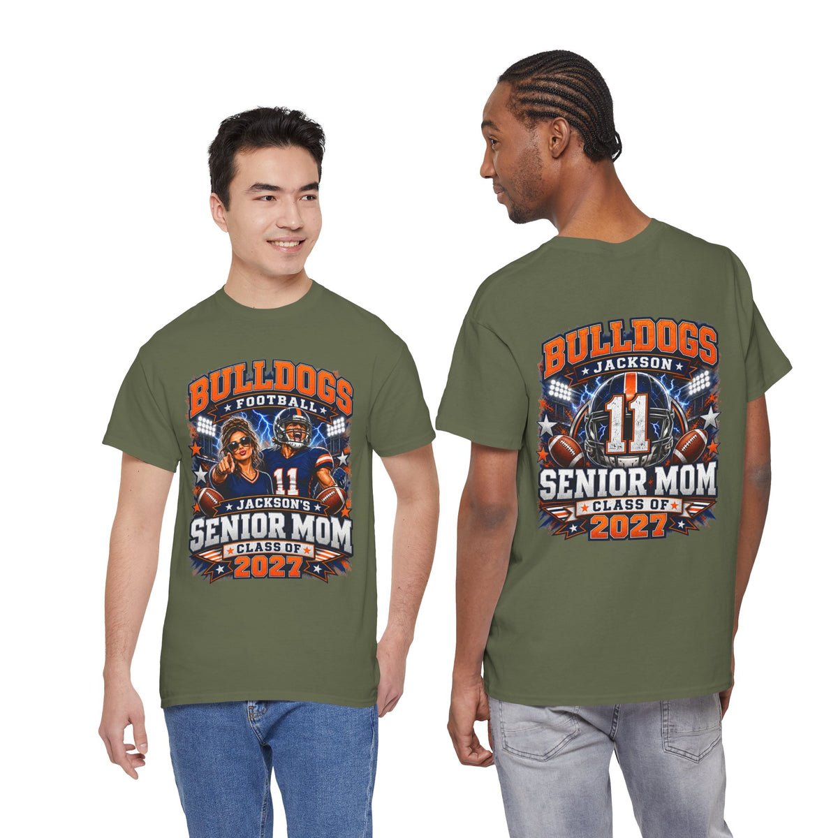 Personalized Senior Mom Football Shirt Class of 2027