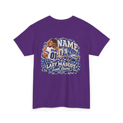 Personalized Football Mom Shirt – Custom Player Name, Number & Team Name – Lady Mascot Game Day Mom Tee – Glitter Effect