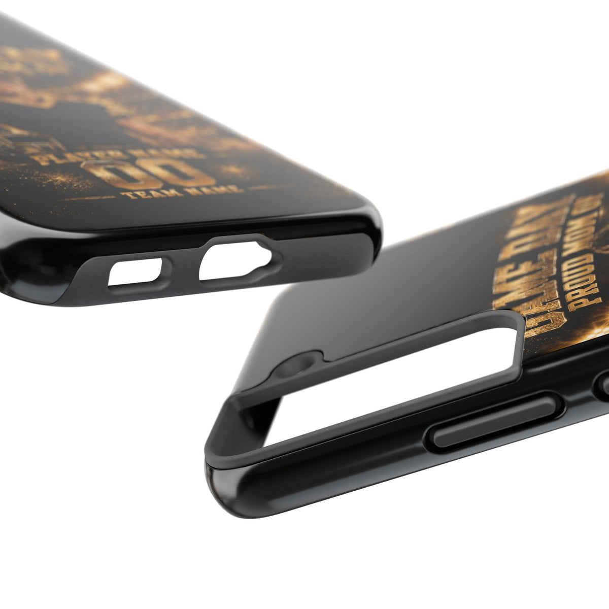 Personalized Game Day Proud Mom Photo Phone Case – Black & Gold