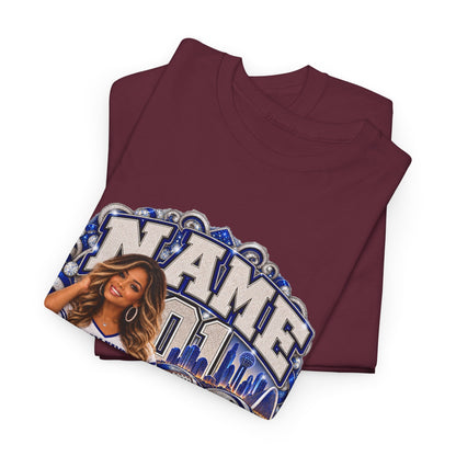 Personalized Football Mom Shirt – Custom Player Name, Number & Team Name – Lady Mascot Game Day Mom Tee – Glitter Effect