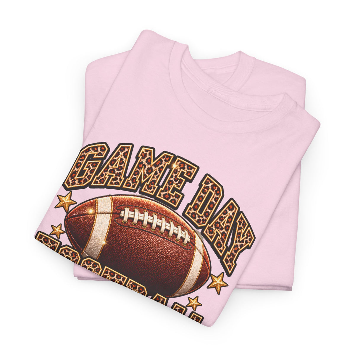 Personalized Game Day Football Mama Shirt — Leopard Gold