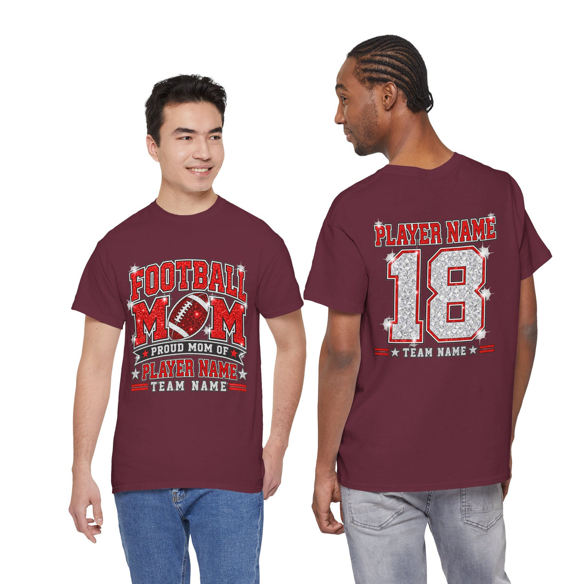Personalized Football Mom Shirt – Custom Player Name & Number