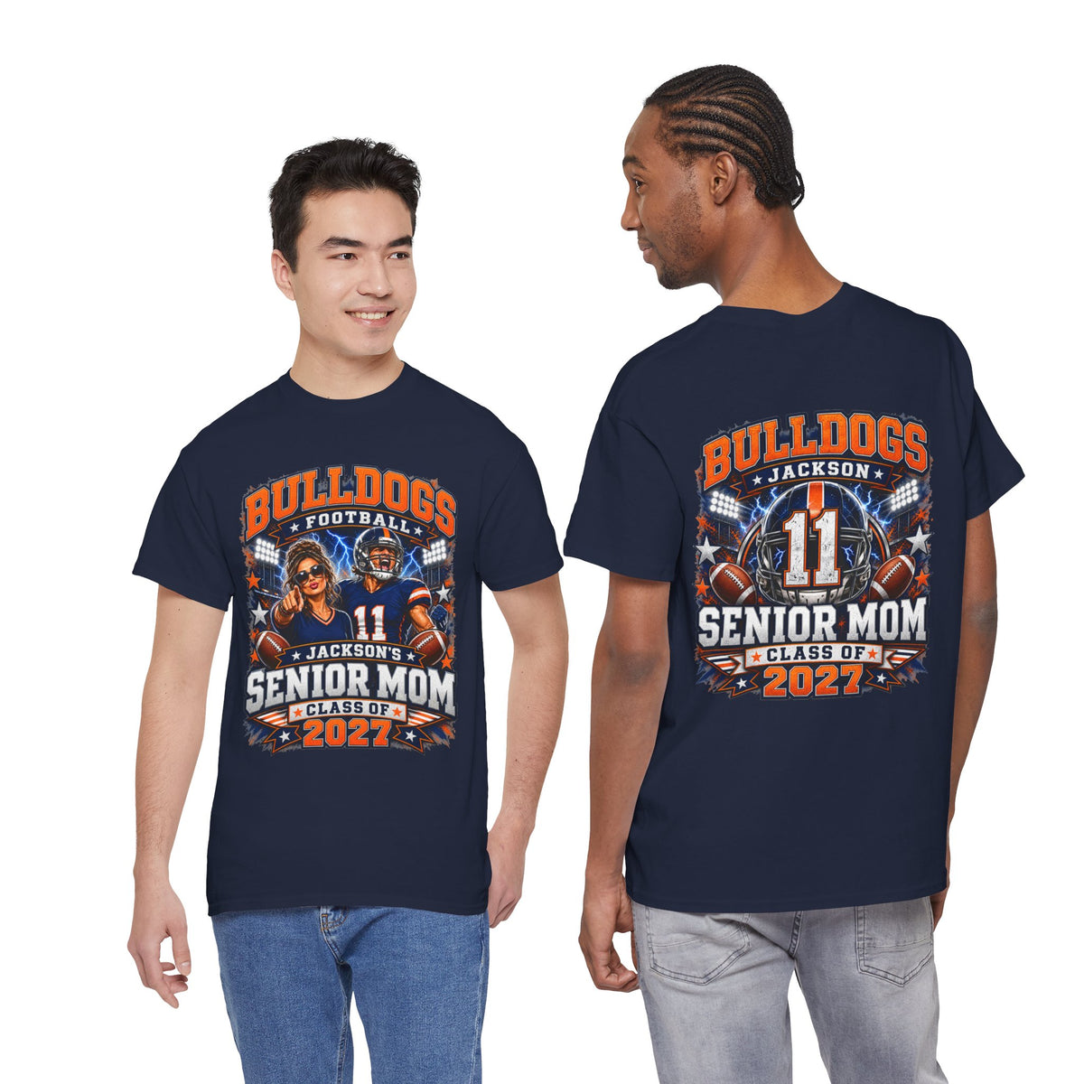 Personalized Senior Mom Football Shirt Class of 2027
