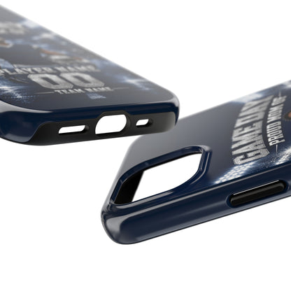 Personalized Game Day Proud Mom Photo Phone Case – Navy & Silver