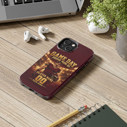 Personalized Game Day Proud Mom Photo Phone Case – Burgundy & Gold