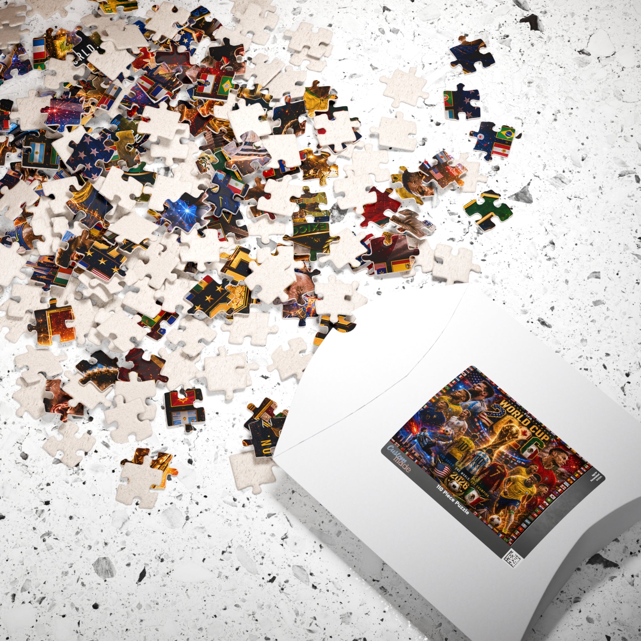 World Cup 2026 Soccer Collage Puzzle — FIFA Tournament Poster Jigsaw