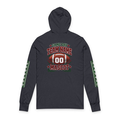 Game Day Football Hoodie Tee — Custom Team Name & Mascot (Number 00)