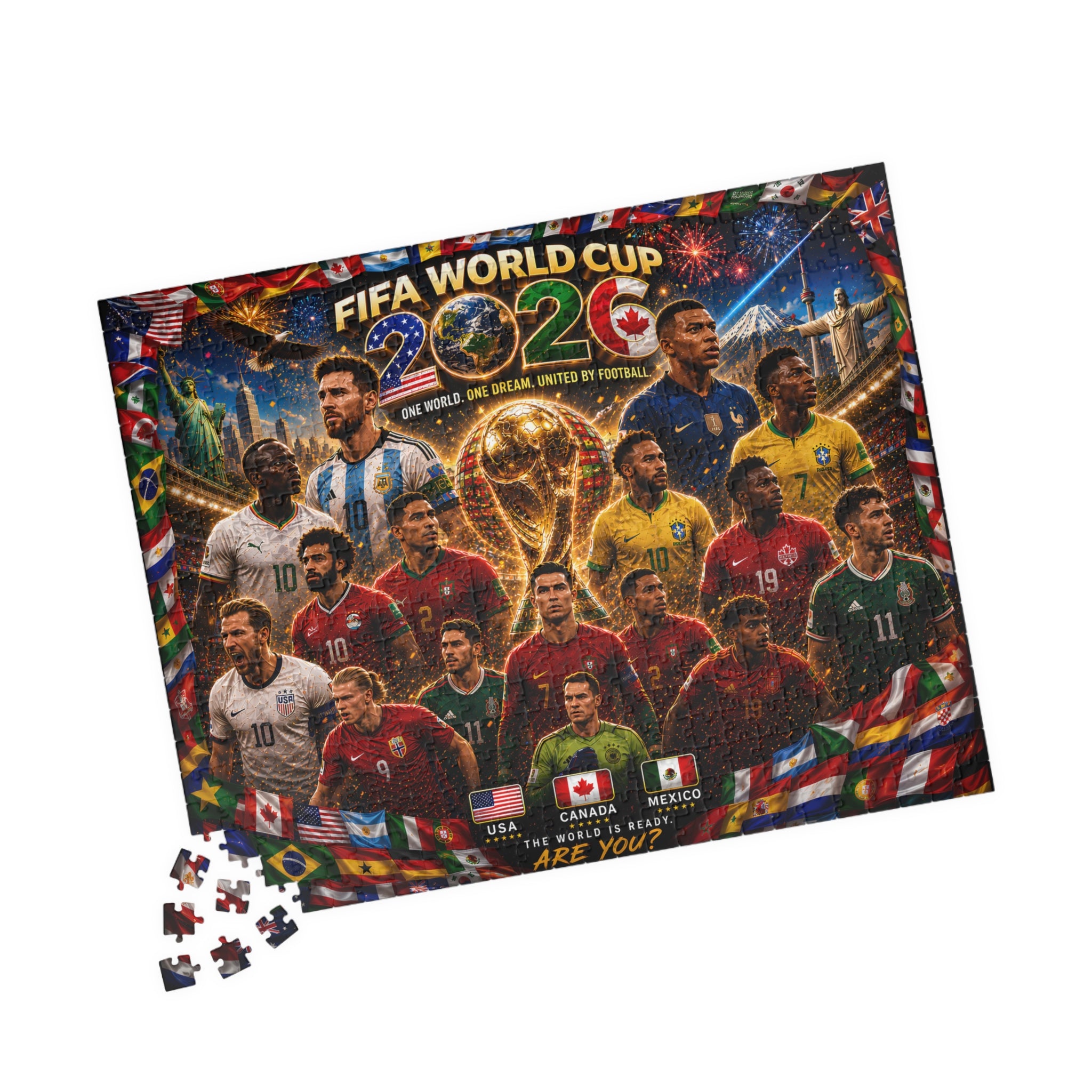 FIFA World Cup 2026 Champions Collage Puzzle – 252/520/1014 Piece Soccer Jigsaw
