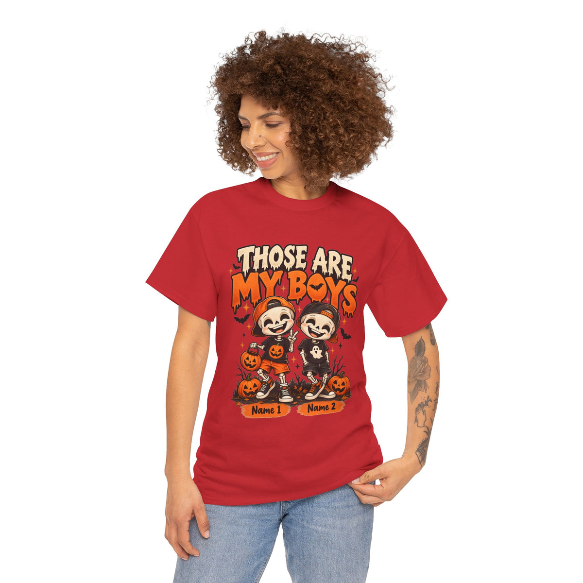 Personalized Spooky Boys Halloween Shirt – Custom Kids Names Mom Tee