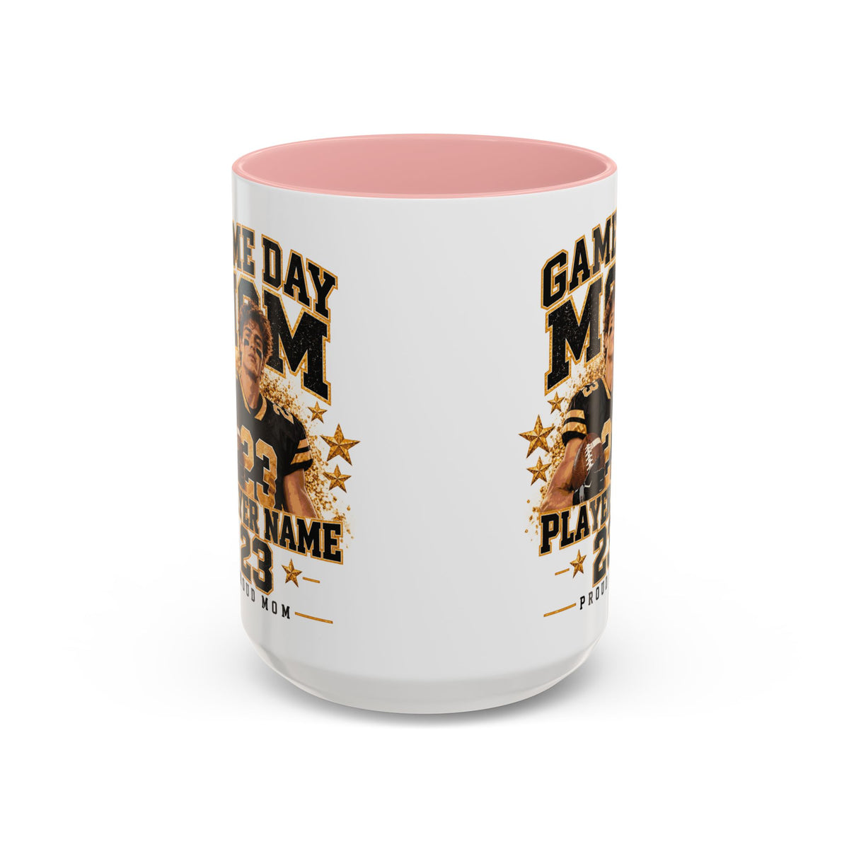 Personalized Game Day Mom Photo Mug – Custom Football Player Name & Number