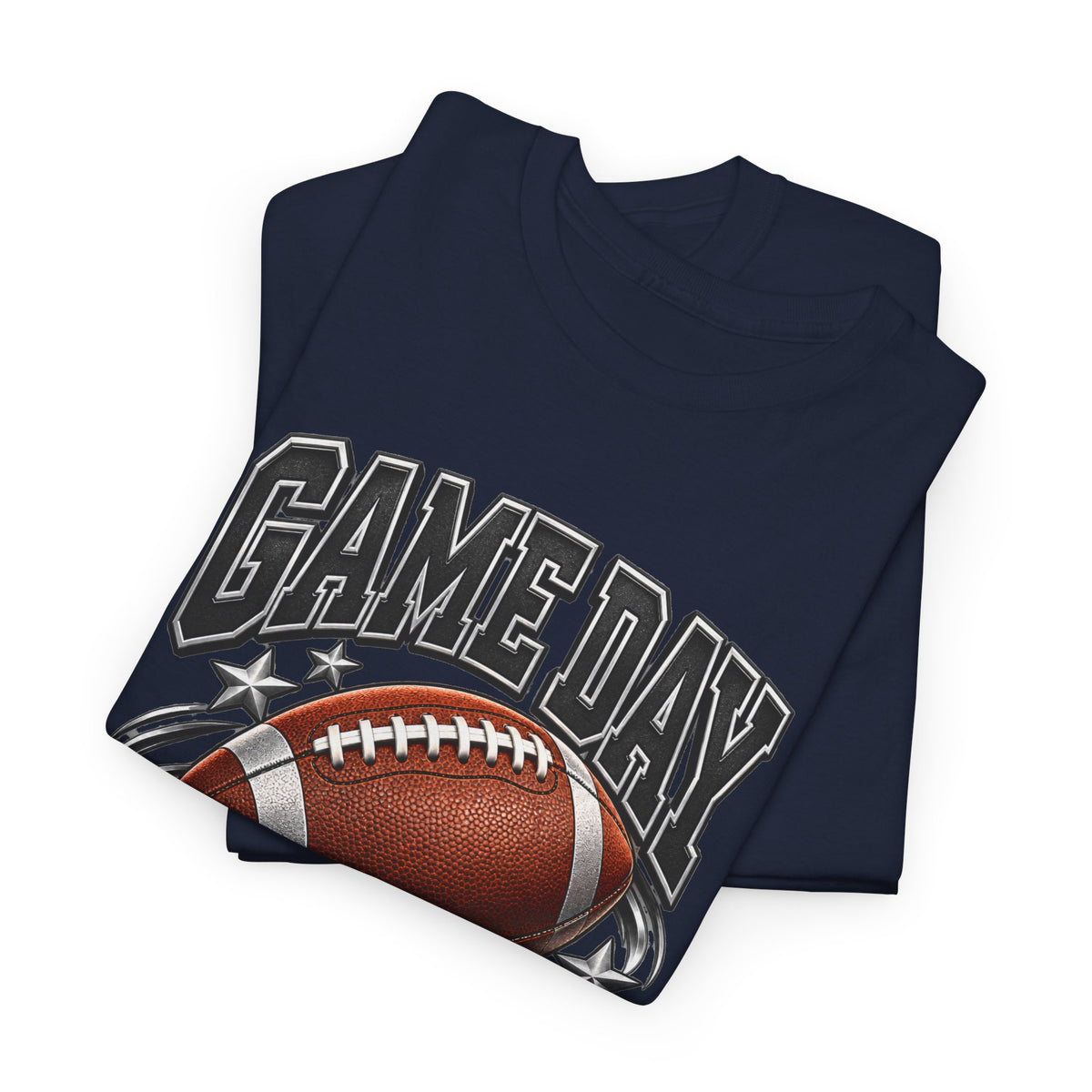 Personalized Game Day Proud Dad Shirt — Black Silver Football