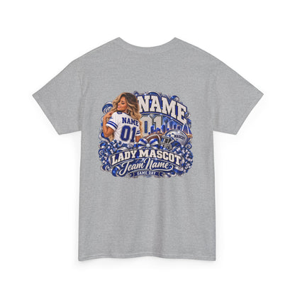 Personalized Football Mom Shirt – Custom Player Name, Number & Team Name – Lady Mascot Game Day Mom Tee – Glitter Effect