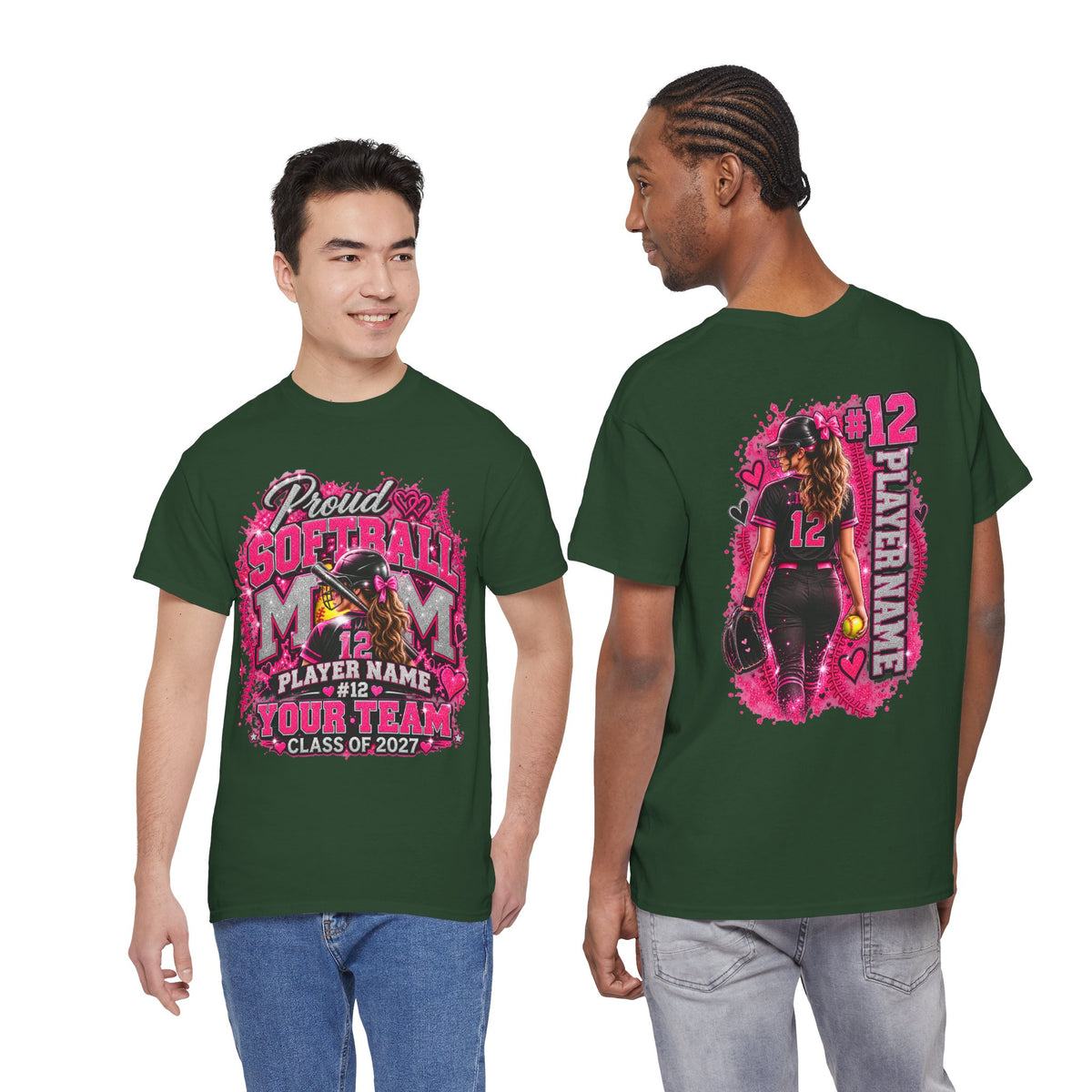Personalized Softball Mom Shirt, Custom Player Name Number Team, Proud Softball Mom Tee, Class of 2027, Game Day Mom Gift
