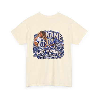 Personalized Football Mom Shirt – Custom Player Name, Number & Team Name – Lady Mascot Game Day Mom Tee – Glitter Effect