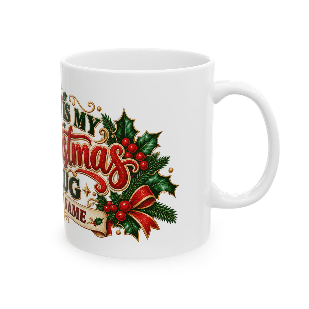 Personalized This Is My Christmas Mug — Classic Santa