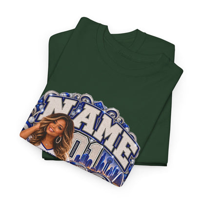 Personalized Football Mom Shirt – Custom Player Name, Number & Team Name – Lady Mascot Game Day Mom Tee – Glitter Effect