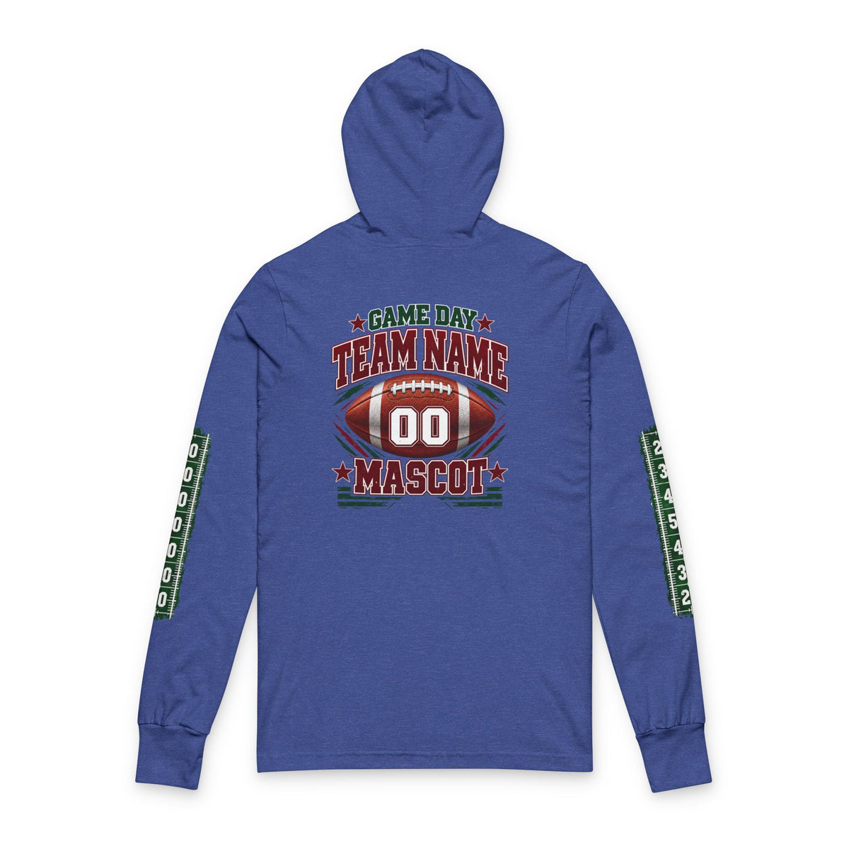 Game Day Football Hoodie Tee — Custom Team Name & Mascot (Number 00)
