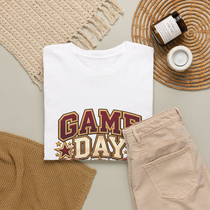 Personalized Game Day Those Are My Boys Shirt — Burgundy Gold