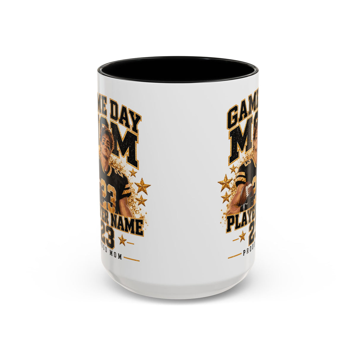 Personalized Game Day Mom Photo Mug – Custom Football Player Name & Number
