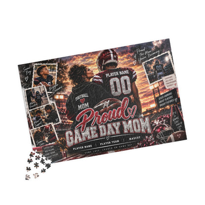 Personalized Football Mom Puzzle – Proud Game Day Mom Gift, Custom Player Name & Team, Mother Son Keepsake, Senior Night Gift 110 520 1014 pice
