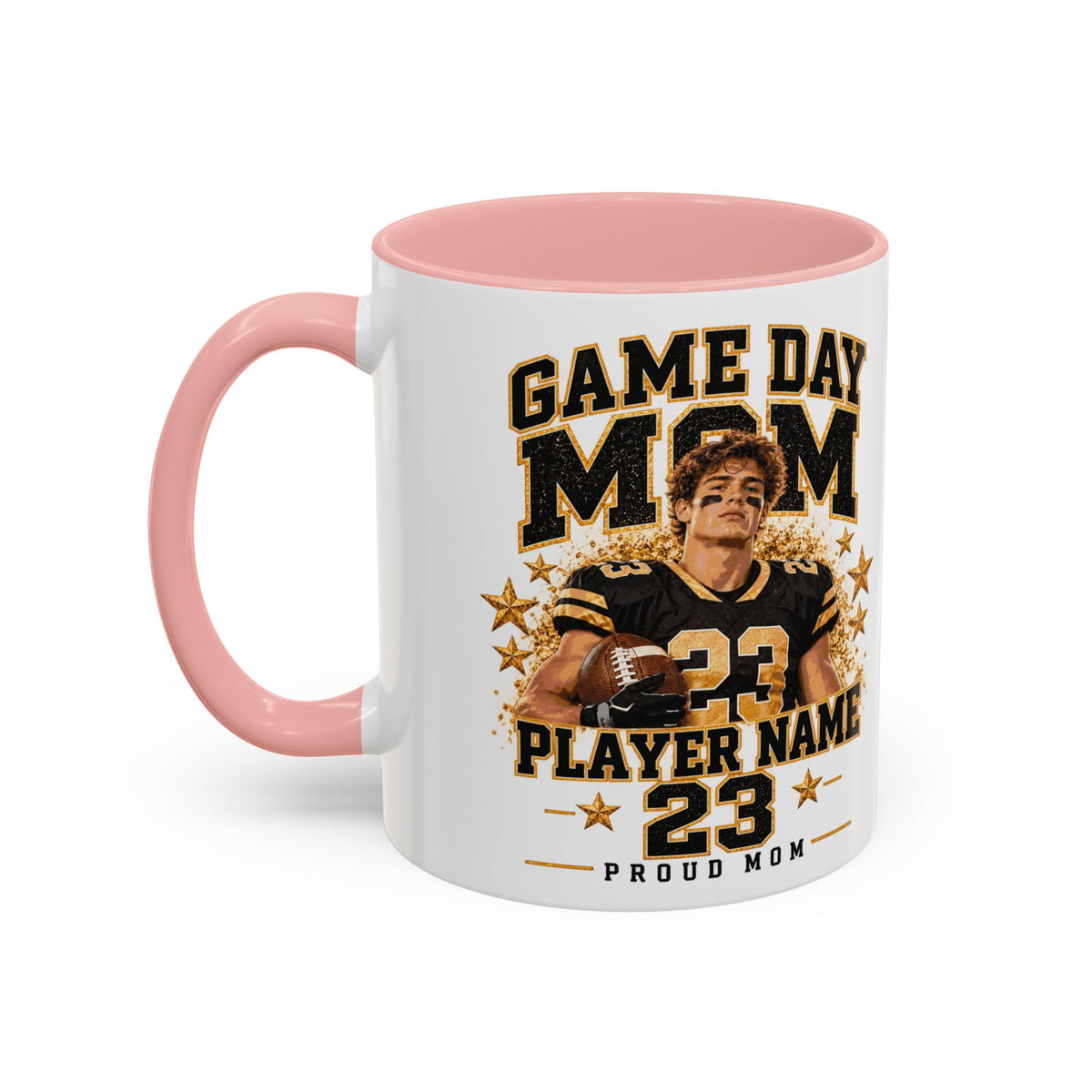 Personalized Game Day Mom Photo Mug – Custom Football Player Name & Number
