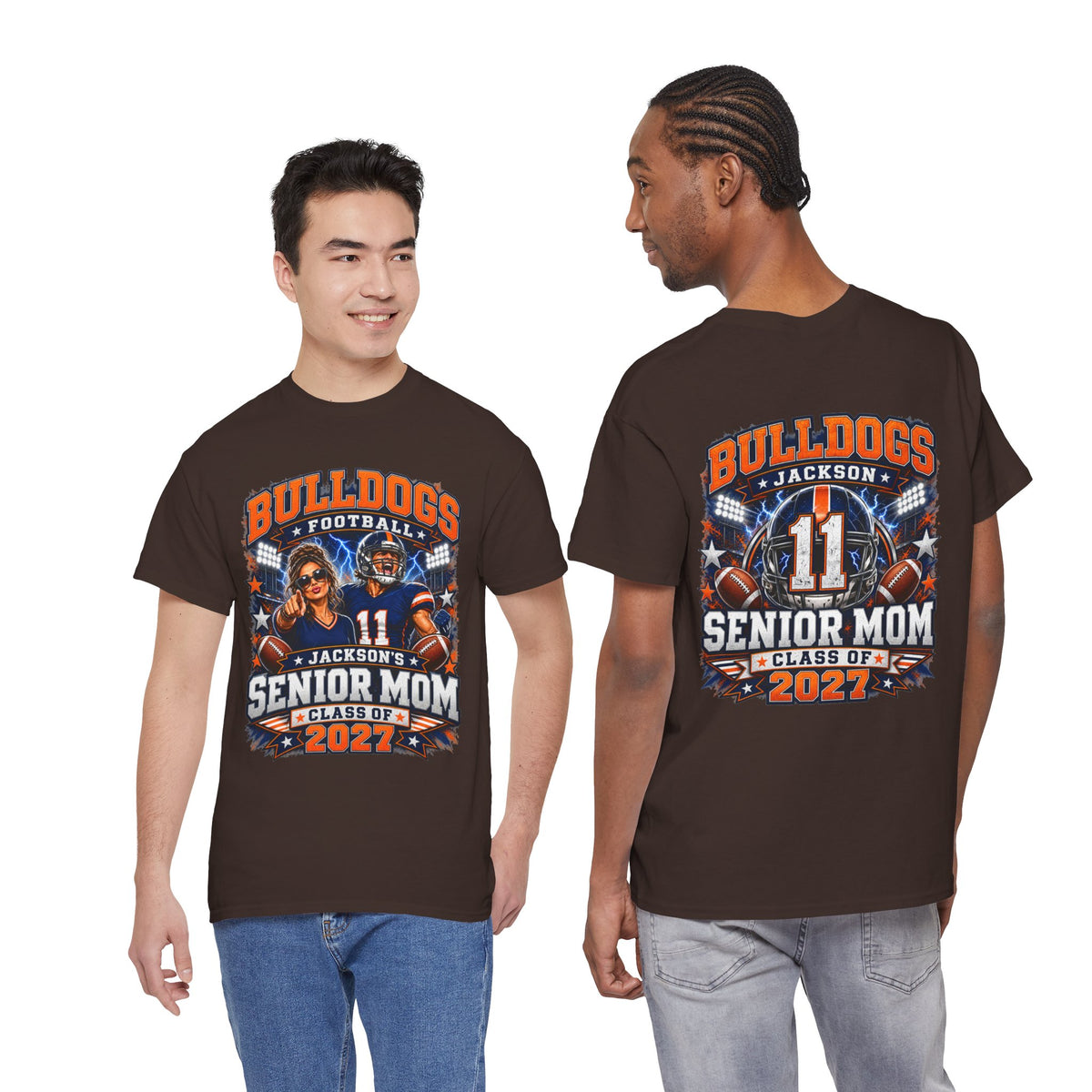 Personalized Senior Mom Football Shirt Class of 2027