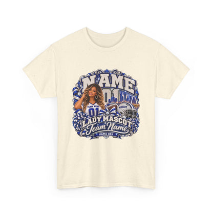 Personalized Football Mom Shirt – Custom Player Name, Number & Team Name – Lady Mascot Game Day Mom Tee – Glitter Effect
