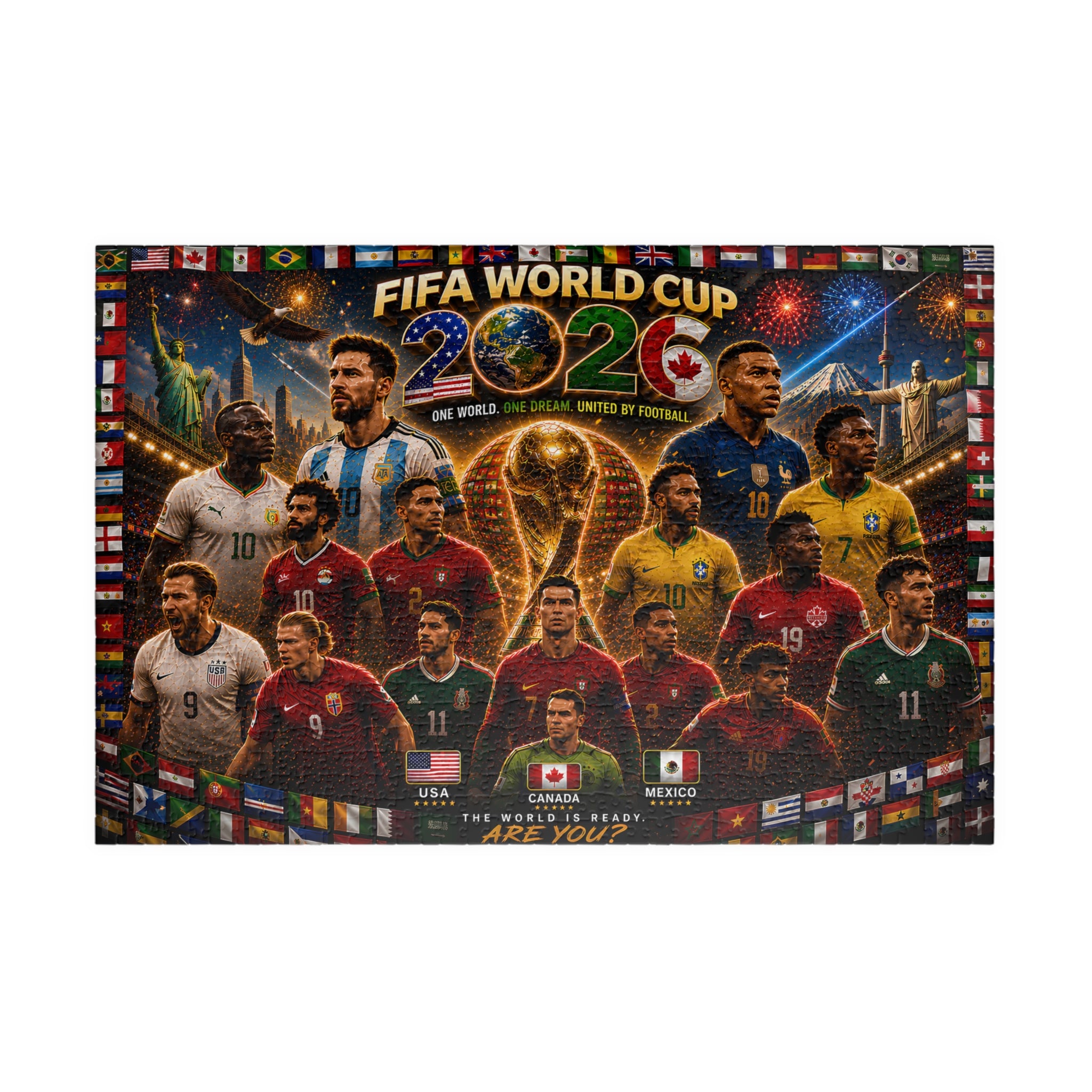 FIFA World Cup 2026 Champions Collage Puzzle – 252/520/1014 Piece Soccer Jigsaw