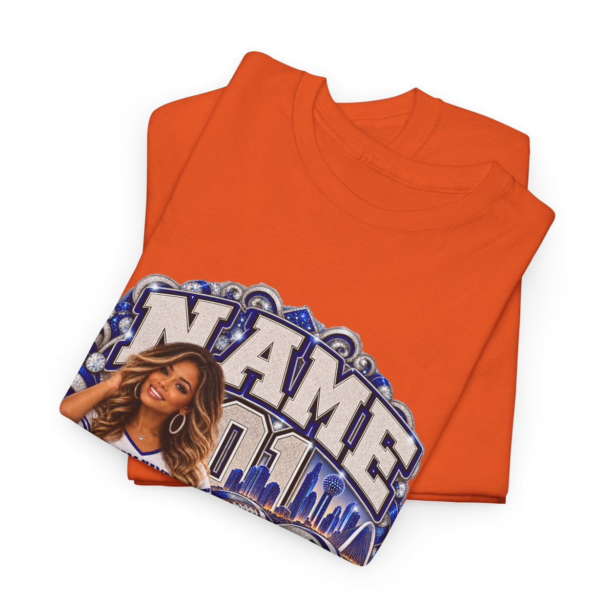 Personalized Football Mom Shirt – Custom Player Name, Number & Team Name – Lady Mascot Game Day Mom Tee – Glitter Effect