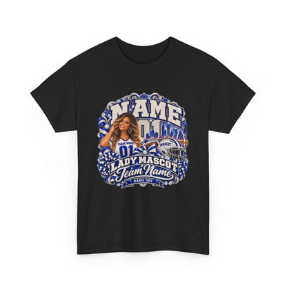 Personalized Football Mom Shirt – Custom Player Name, Number & Team Name – Lady Mascot Game Day Mom Tee – Glitter Effect