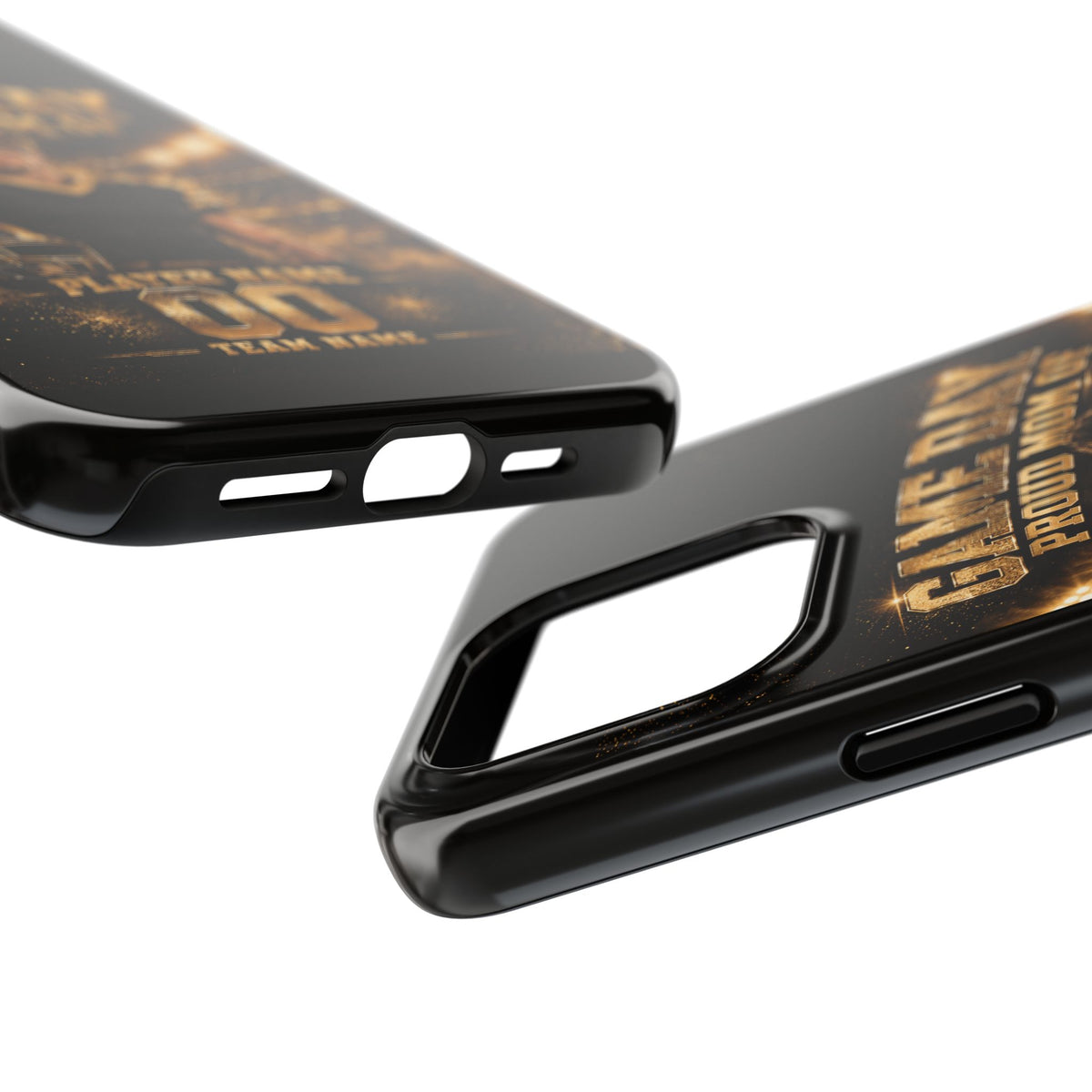 Personalized Game Day Proud Mom Photo Phone Case – Black & Gold