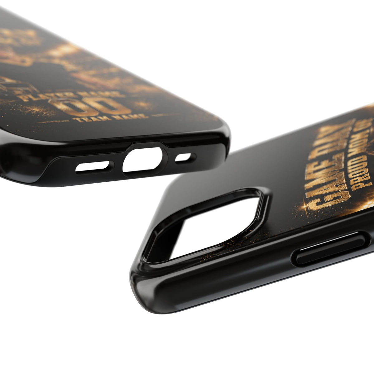 Personalized Game Day Proud Mom Photo Phone Case – Black & Gold