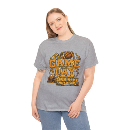 Personalized Football Mom Shirt, Game Day Proud Mom Tee, Senior Mom 2027 Shirt, Custom Player Name Number, Glitter Effect Football Gift