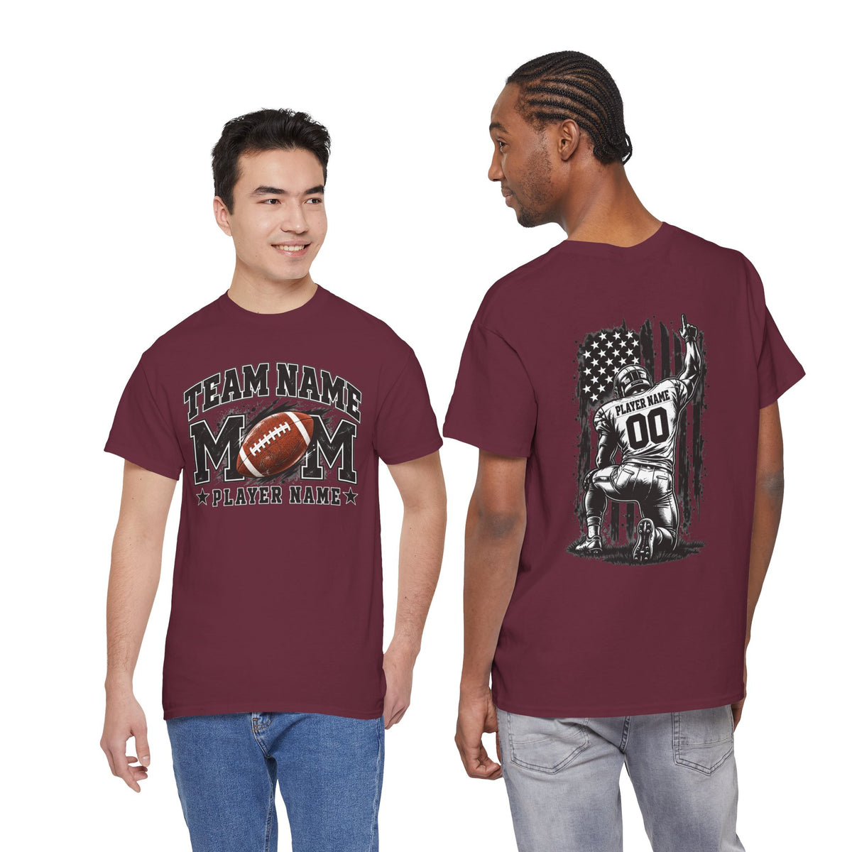 Personalized Football Mom Shirt, Player Name & Number, Custom Team Mom Tee, Football Game Day Shirt