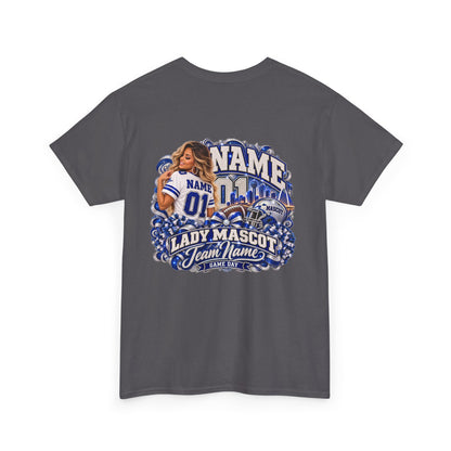 Personalized Football Mom Shirt – Custom Player Name, Number & Team Name – Lady Mascot Game Day Mom Tee – Glitter Effect