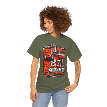 Personalized Football Mom Shirt, Game Day Mom Tee, Proud Mom of Player, Class of 2027 Football Shirt