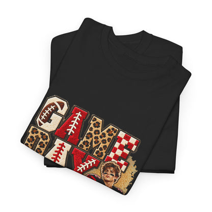 Personalized Game Day Football Mom Photo Shirt – Leopard Chenille Effect, Proud Mom of, Custom Player Name Team 2027