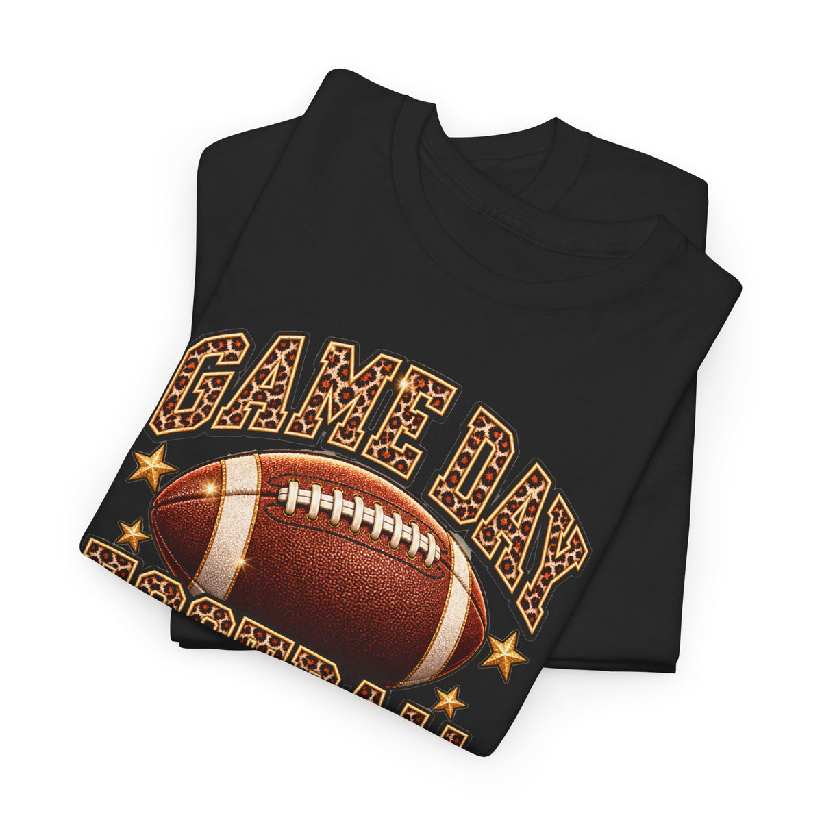 Personalized Game Day Football Mama Shirt — Leopard Gold