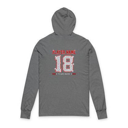 Football Mom Hooded Tee  Personalized Player Name & Number