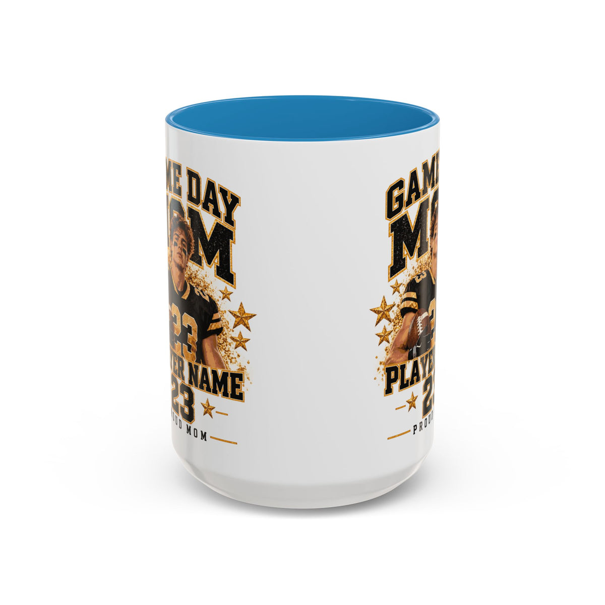 Personalized Game Day Mom Photo Mug – Custom Football Player Name & Number