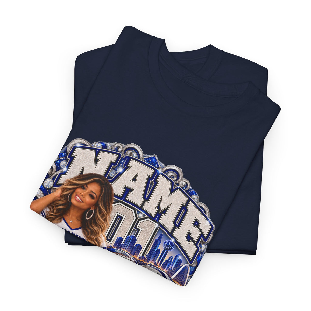 Personalized Football Mom Shirt – Custom Player Name, Number & Team Name – Lady Mascot Game Day Mom Tee – Glitter Effect