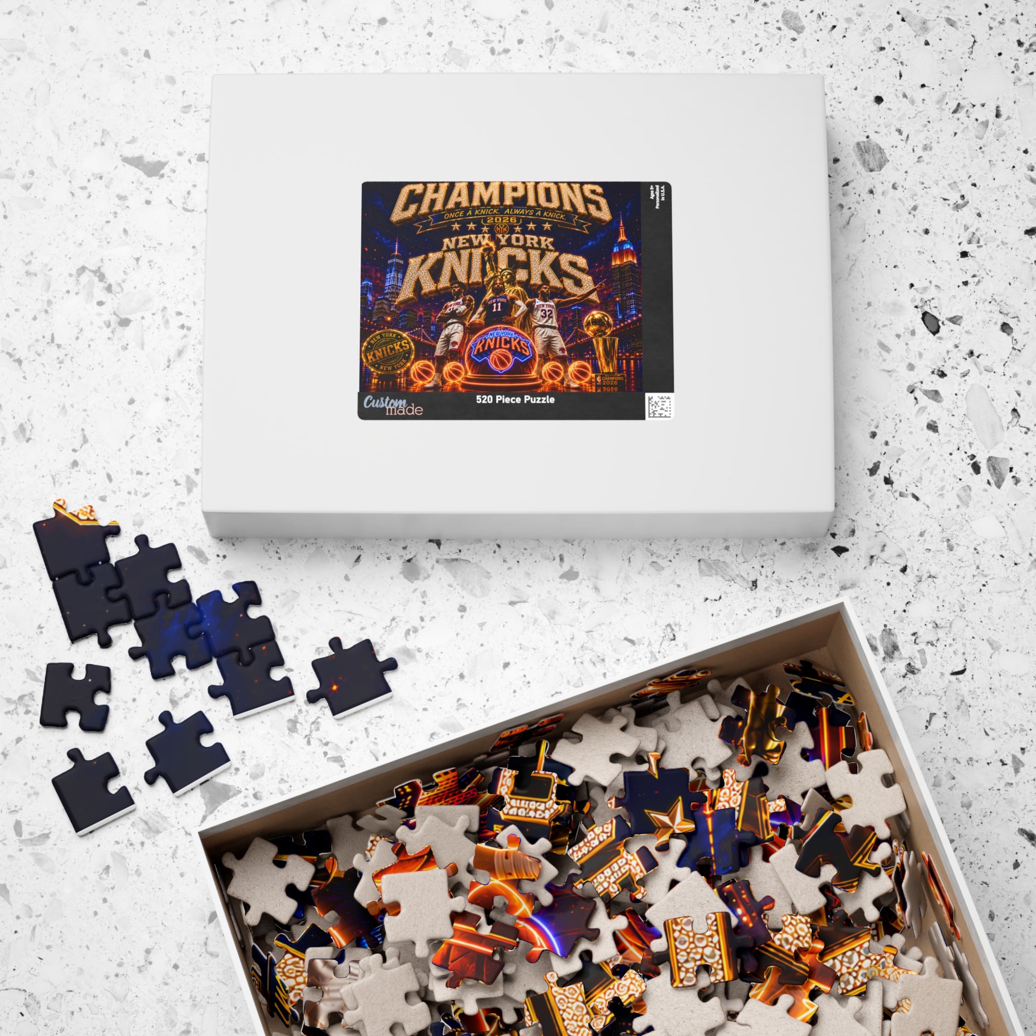 New York Knicks Champions 2026 Basketball Puzzle — 110/252/520/1014-Piece Fan Jigsaw