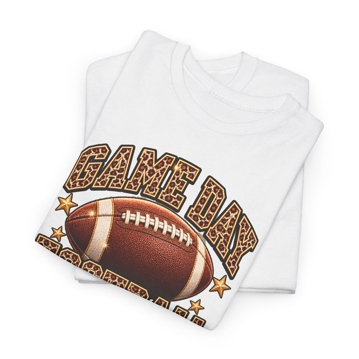 Personalized Game Day Football Mama Shirt — Leopard Gold